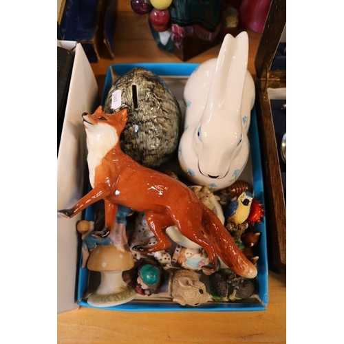 214 - Collection of assorted Animal figures to include Beswick Fox