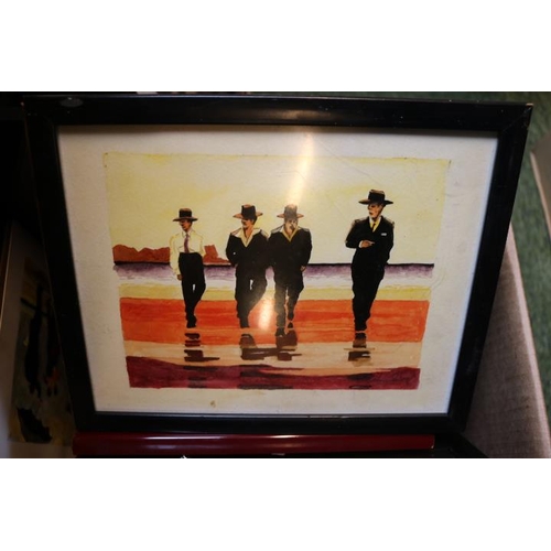 234 - Collection of Carl Edwards Watercolours to include Portraits, Jack Vettriano style etc.