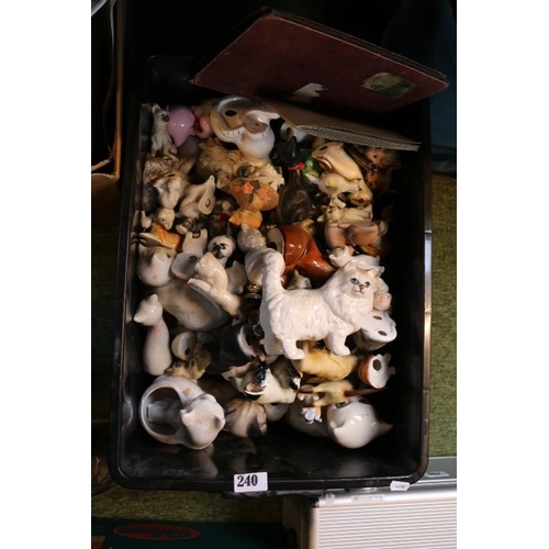 240 - Box of assorted ceramic Cat ornaments to include Beswick etc.