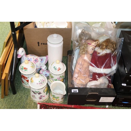 269 - Collection of Dunoon Nature Trail ceramics and a small box of assorted Collectors Dolls