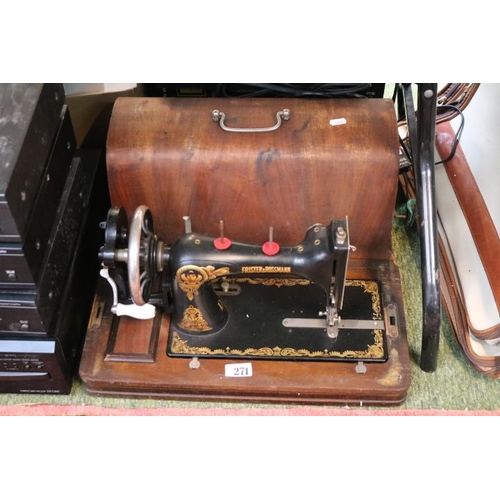 271 - Frister & Rossman Walnut cased Sewing machine