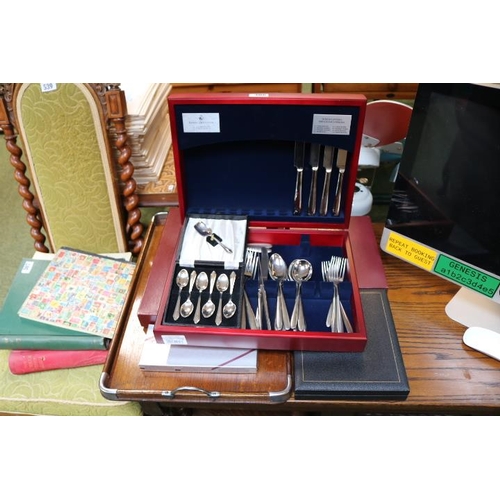 306 - Boxed Royal Doulton Canteen of Cutlery, assorted Flatware and boxed placemats