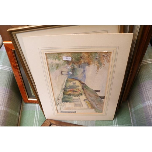 327 - Collection of Framed Pictures and Prints to include 19thC and alter Watercolours