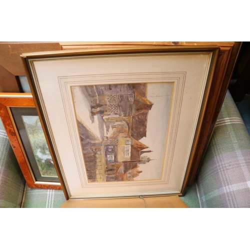 327 - Collection of Framed Pictures and Prints to include 19thC and alter Watercolours