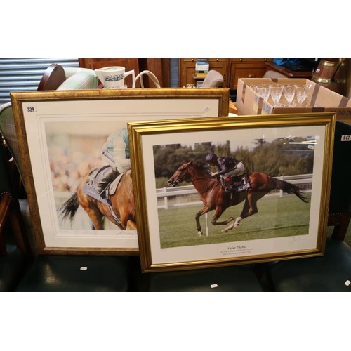 329 - 2 Horse Racing Prints to include Dylan Thomas and Frankel