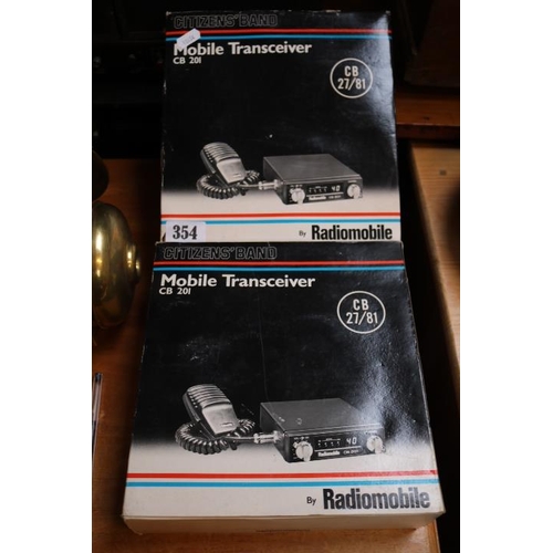 354 - 2 Boxed Citizen Band Mobile Transceivers by Radiomobile