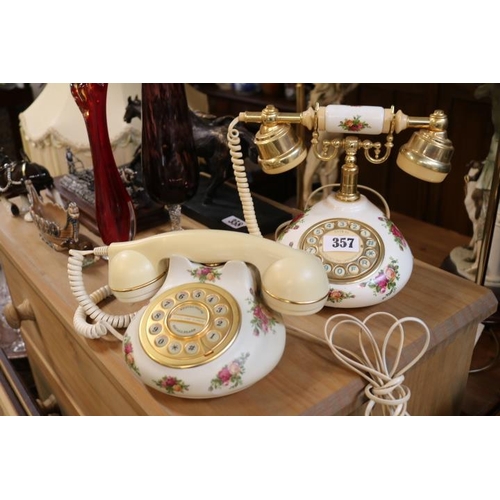 357 - 2 Royal Albert Old County Roses Telephones