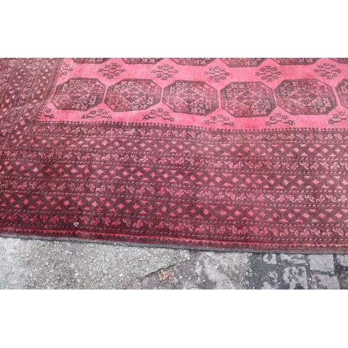 366 - Very Large Red Ground Persian Rug with tassel ends