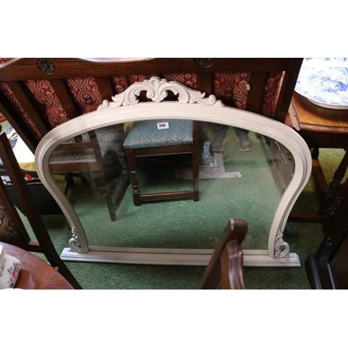 380 - Overmantel mirror with foliate top