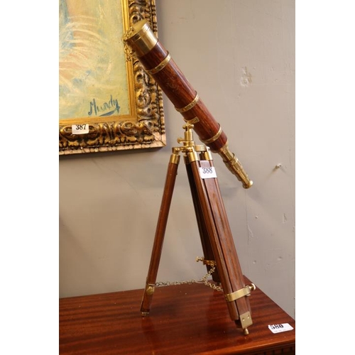 388 - Brass Hardwood Desktop Telescope