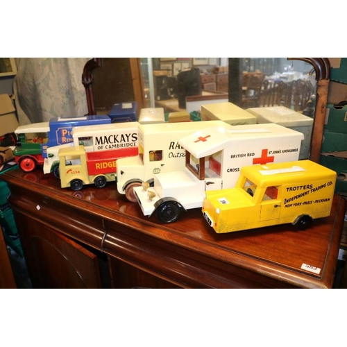 396 - Good collection of Scratch built Wooden Model vehicles to include Mackays of Cambridge, Pickfords Mo... 