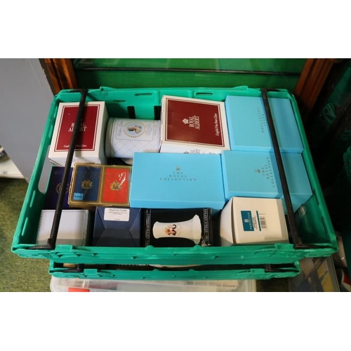 400 - 4 Crates and boxes of assorted Royal Commemorative ceramics and bygones (Crates not included)