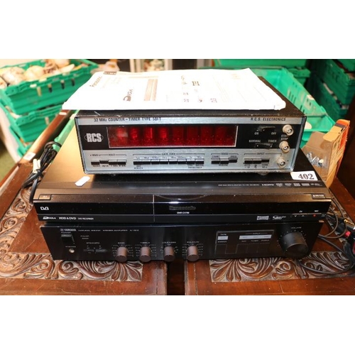 402 - Yamaha Amplifier & RCS Counter Timer and a Panasonic DVD Recorder