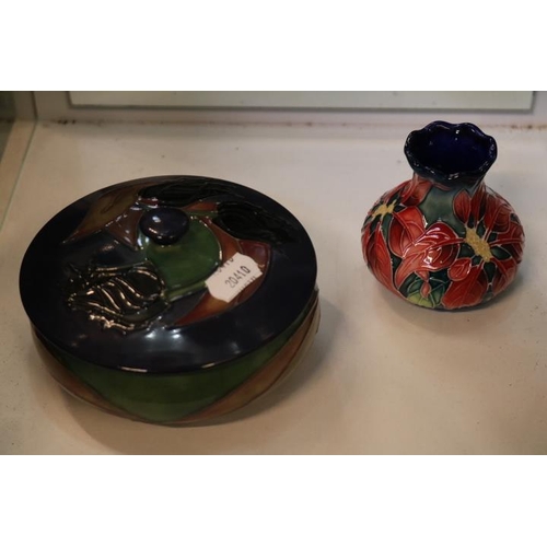 412 - Old Tupton Ware Posy vase and a Moorcroft Lidded Powder Pot