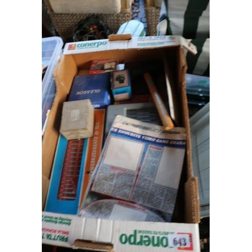 643 - Box of assorted Tools and Petrol Cans