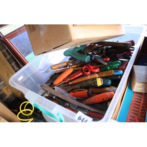 644 - 2 Boxes of assorted Clamps and Hand Tools