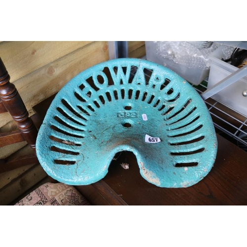 657 - Cast Iron Howard Tractor Seat