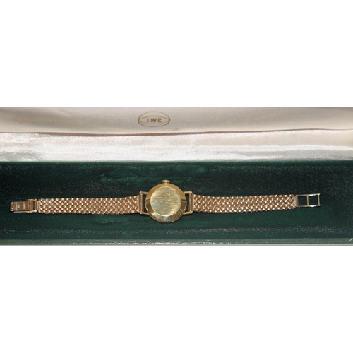 519g - IWC (International Watch Company) 18ct gold wristwatch on a 9ct gold bracelet, circa 1968. Signed ci... 