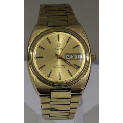 519j - Omega Seamaster Automatic Day Date Gold Plated Watch 1970's. Omega Seamaster automatic Day Date gold... 