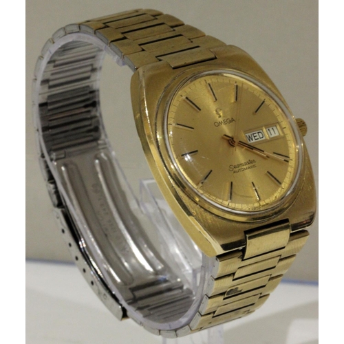 519j - Omega Seamaster Automatic Day Date Gold Plated Watch 1970's. Omega Seamaster automatic Day Date gold... 