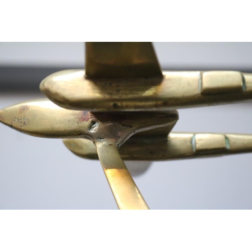 1 - Collection of 4 Brass Model WW2 Aeroplanes to include Spitfire, Haviland Mosquito, Hawker Hurricane ... 