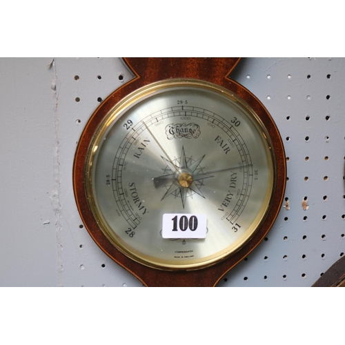 100 - Comitti of London Mahogany inlaid barometer