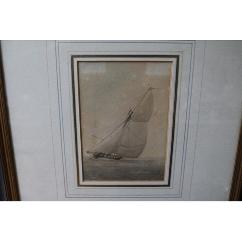 103 - Pair of 18thC Watercolours depicting Sailing ships marked to reverse Captain Van Braan 1780