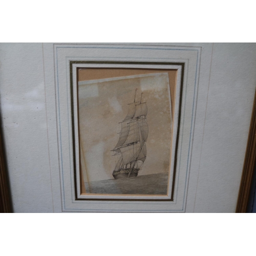 103 - Pair of 18thC Watercolours depicting Sailing ships marked to reverse Captain Van Braan 1780