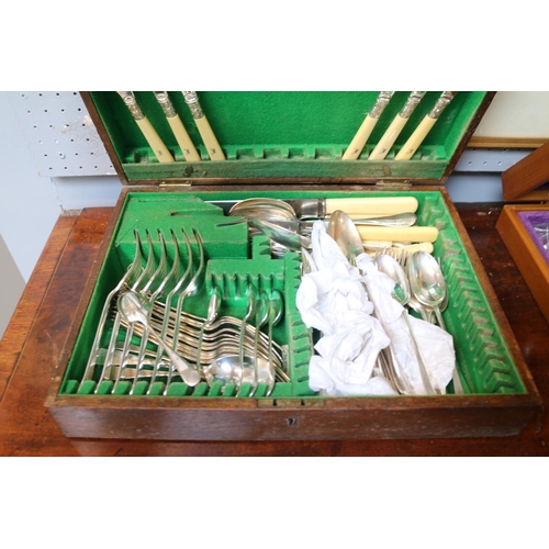 104 - 3 Cased Edwardian part Canteens of Cutlery to include Mother of Pearl Handled