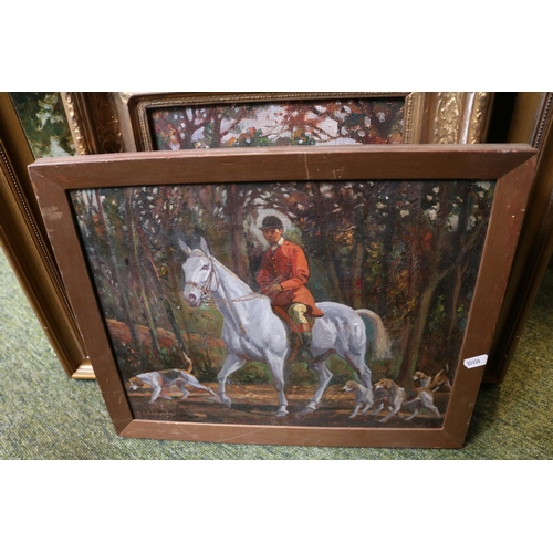 149 - Collection of assorted 19th century style Framed Oil paintings in gilt frames of Countryside and Fox... 