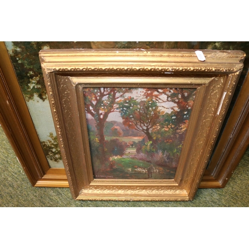 149 - Collection of assorted 19th century style Framed Oil paintings in gilt frames of Countryside and Fox... 