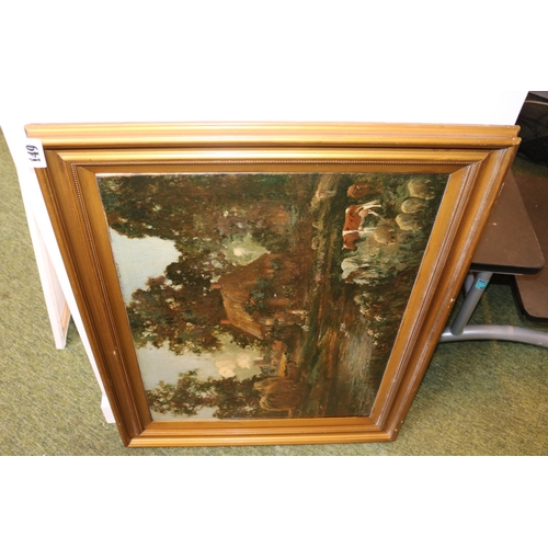 149 - Collection of assorted 19th century style Framed Oil paintings in gilt frames of Countryside and Fox... 