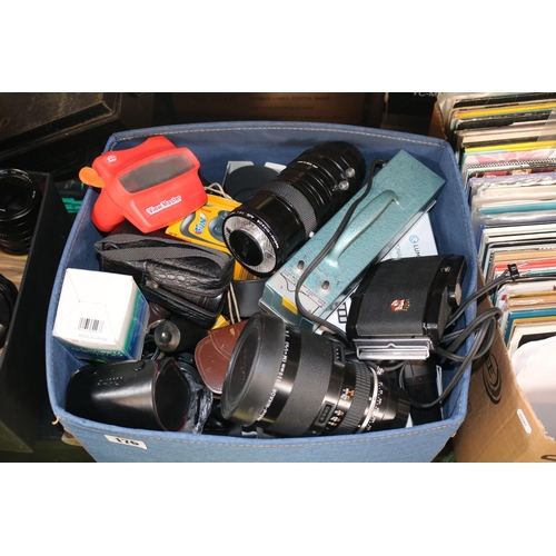 174 - Large collection of assorted Photographic items to include Lenses, Macro Lens, Medical Nikkor etc.