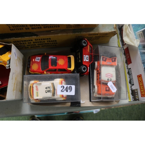 249 - Collection of Airfix and Scalextric vehicles to include Datsun 240Z, Hornby Hobbies etc.