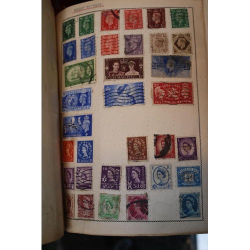 27 - Stamp album of assorted World Stamps, Die Deutsche Slotte 1848 - 1945 and The Great War I was there!... 