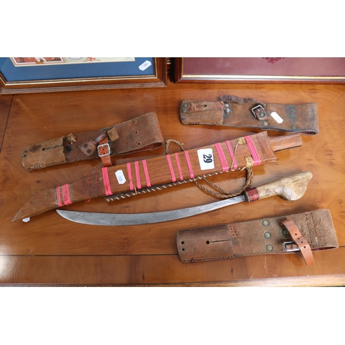 29 - 2 Swedish Leather M96 Frogs and a Ceremonial blade