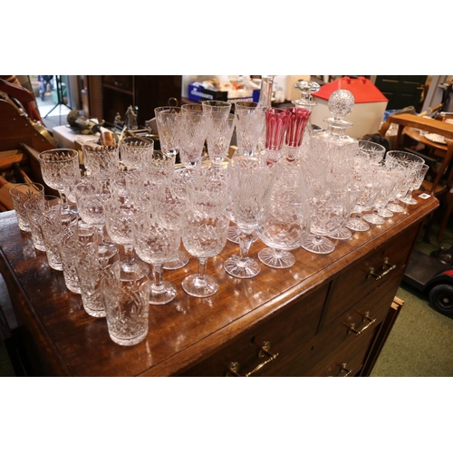 349 - Collection of Good quality Crystal and glassware to include Thomas Webb glasses, assorted decanters