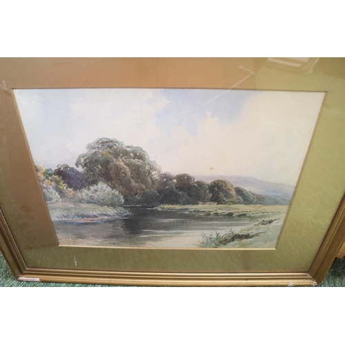 35 - Framed Watercolour depicting a Steamship indistinctly signed and a 2 Late 19thC Framed watercolours