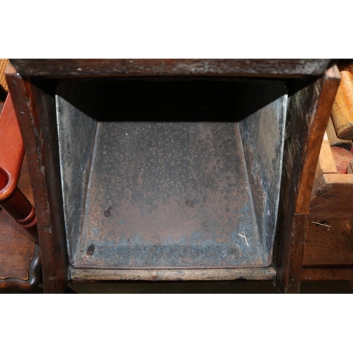 351 - Walnut Brass bound Coal box with matching shovel