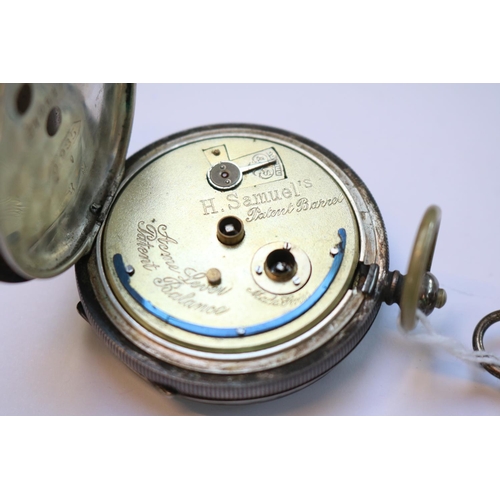 435 - Acme Silver pocket watch and another Silver pocket watch with Silver chequered dial