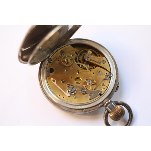 454 - Edwardian Silver Pocket watch retailed by Webster & Watt and a Ladies Continental pocket watch with ... 