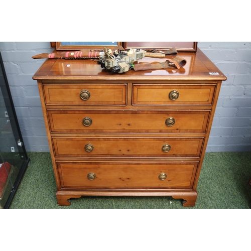 520 - Reproduction Chest of 2 over 3 drawers over bracket feet