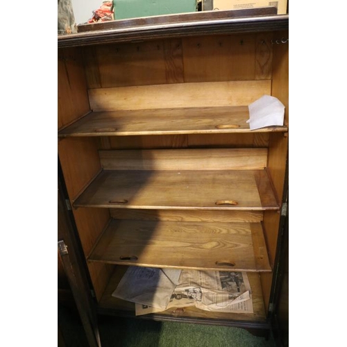 578 - Oak Paneled cupboard with Linen press interior