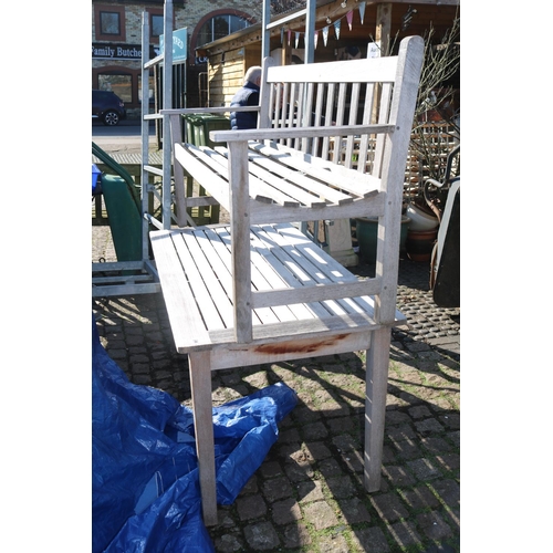 599 - Teak Garden slatted table and bench