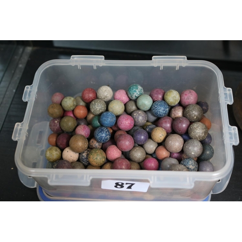 87 - Collection of 19thC and later Glass Marbles and a Large collection of Clay Marbles