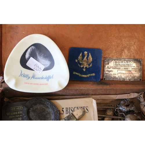 99n - A Small leather case containing various military and advertising items