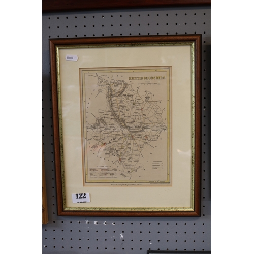 122 - Framed Map of Huntingdonshire engraved for Dugdales
