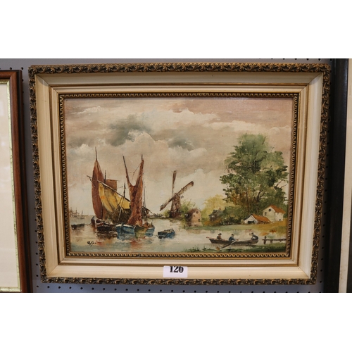 126 - Framed Oil on canvas Dutch School paintings signed to bottom left