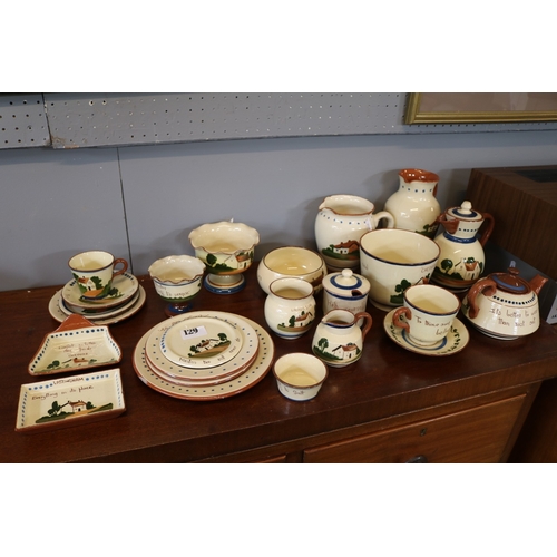 129 - Collection of Mottoware to include Ewers, Teapot, plates etc.