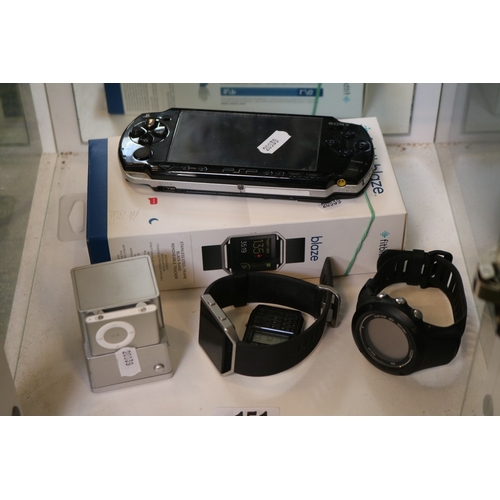 151 - PSP Handheld, Fit Bit Blaze, Apple Ipod and assorted Watches
